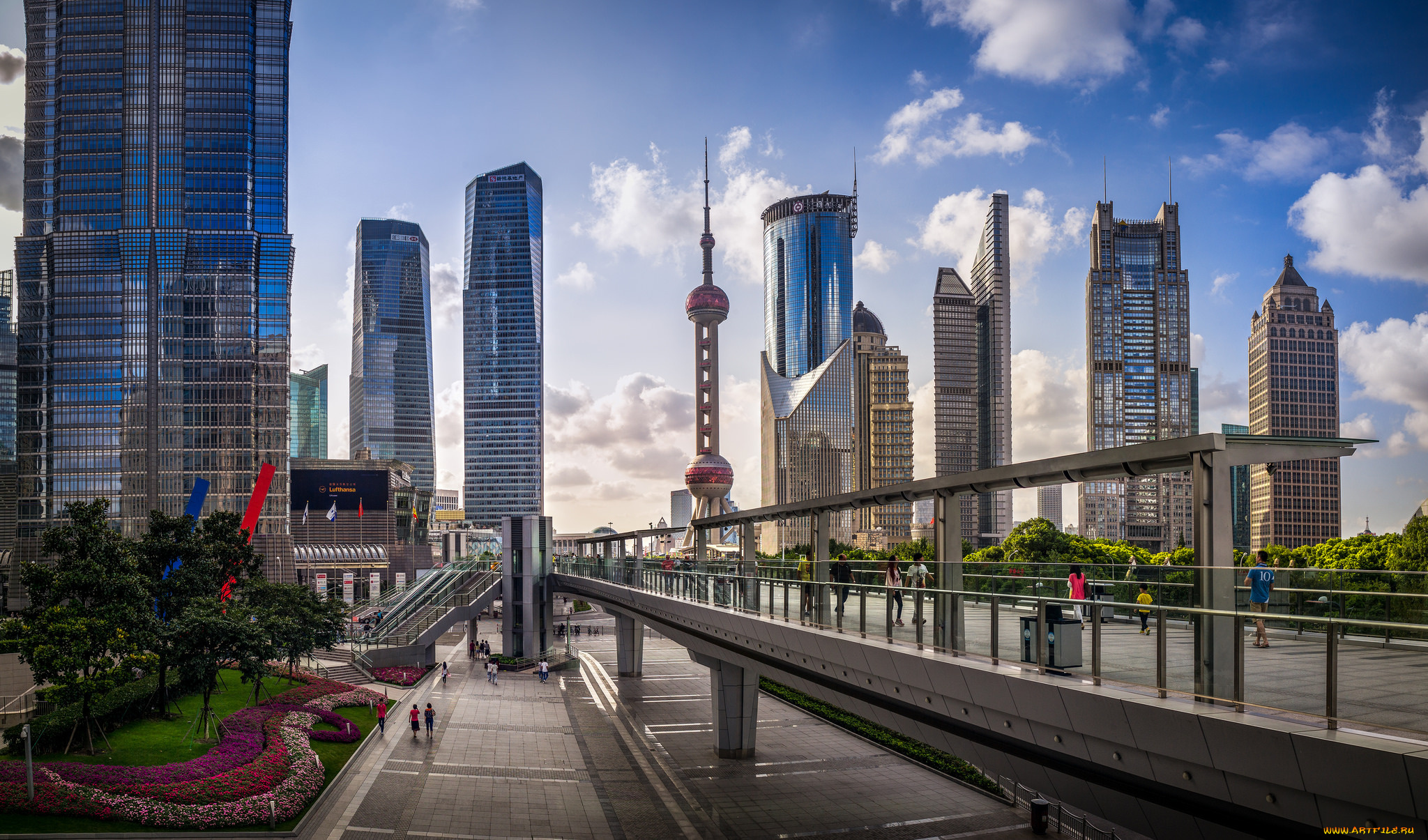 города, шанхай, , китай, bank, of, shanghai, headquarters, люди, улица, oriental, pearl, tower, сад, автобусная, остановка, шанхай