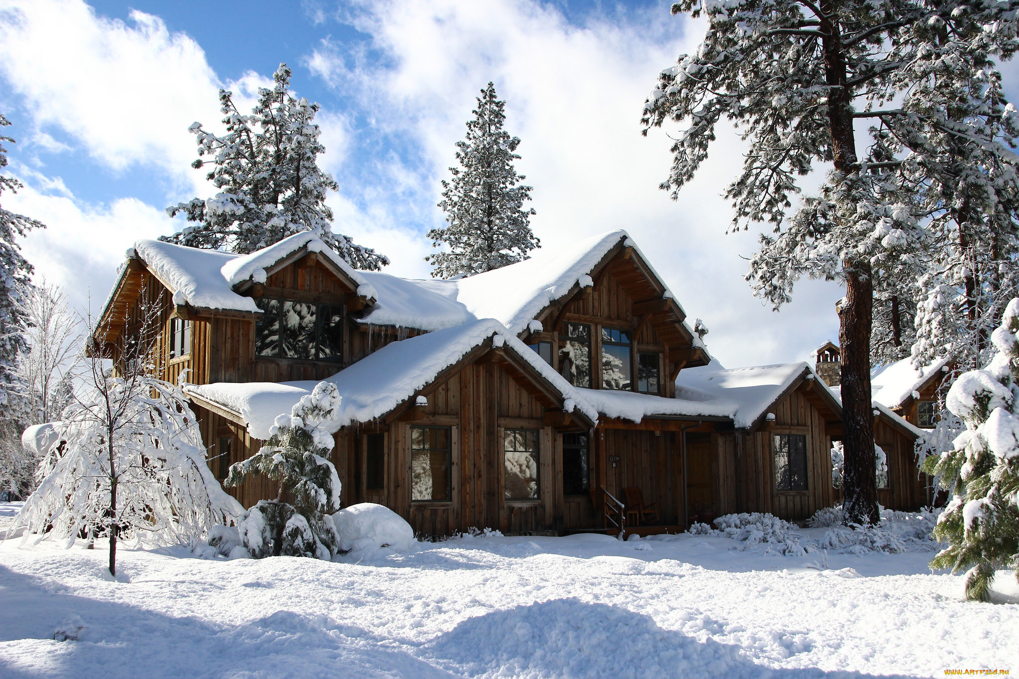 города, -, здания, , дома, зима