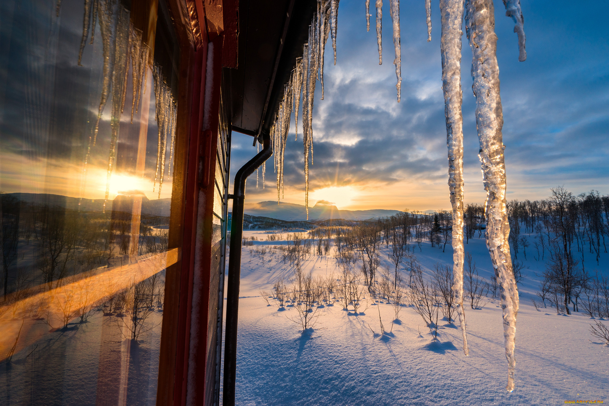 природа, зима, снег