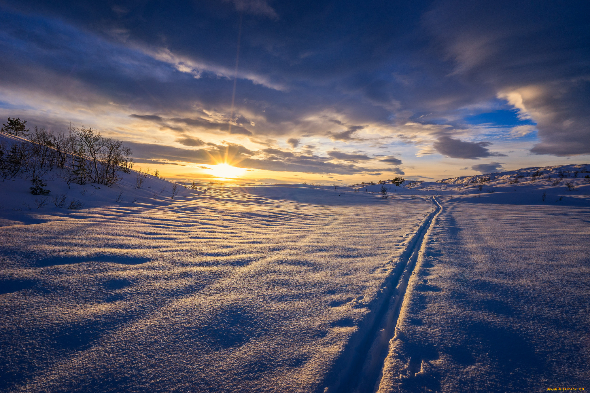 природа, зима, снег