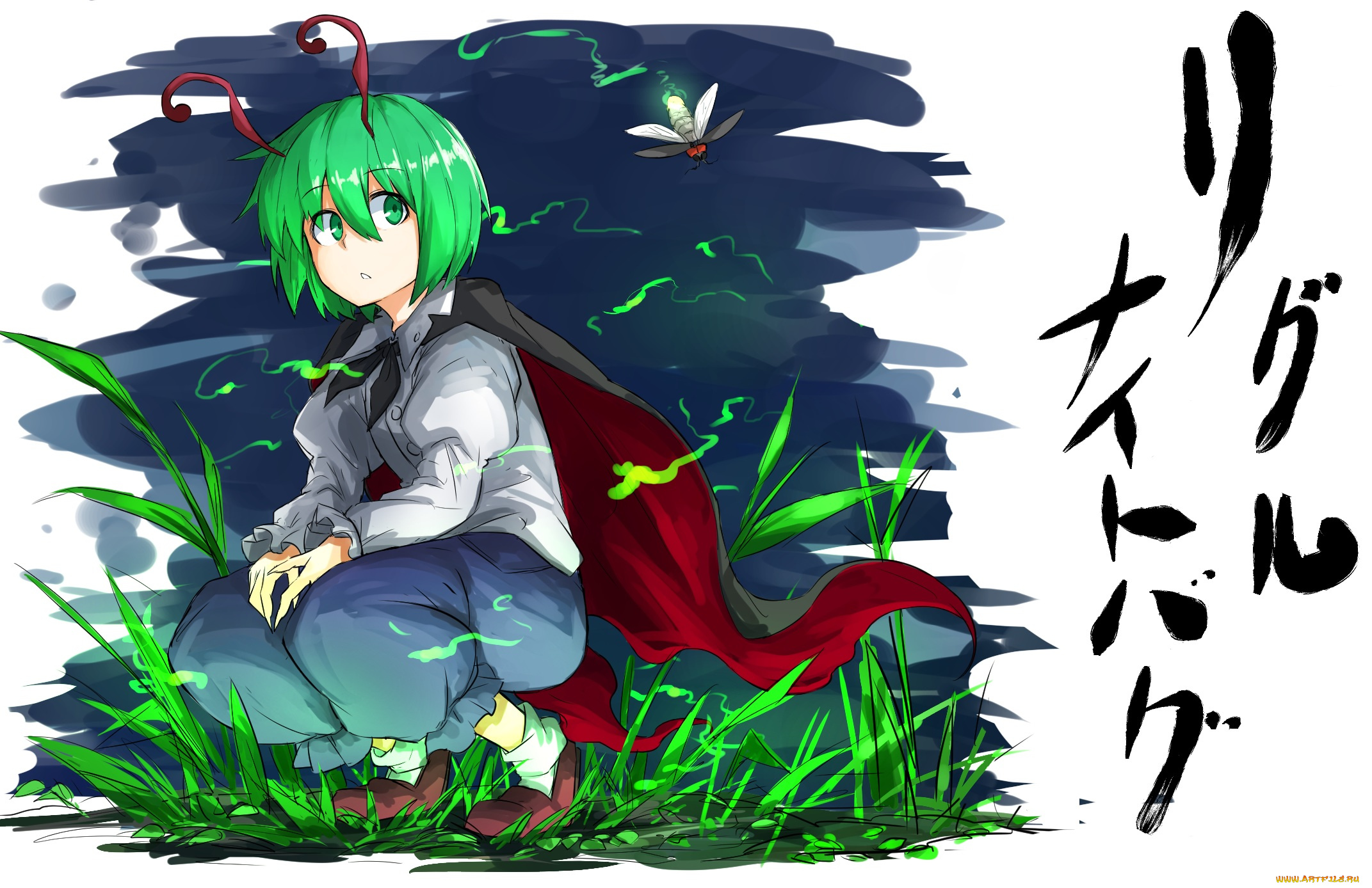 аниме, touhou, wriggle, nightbug