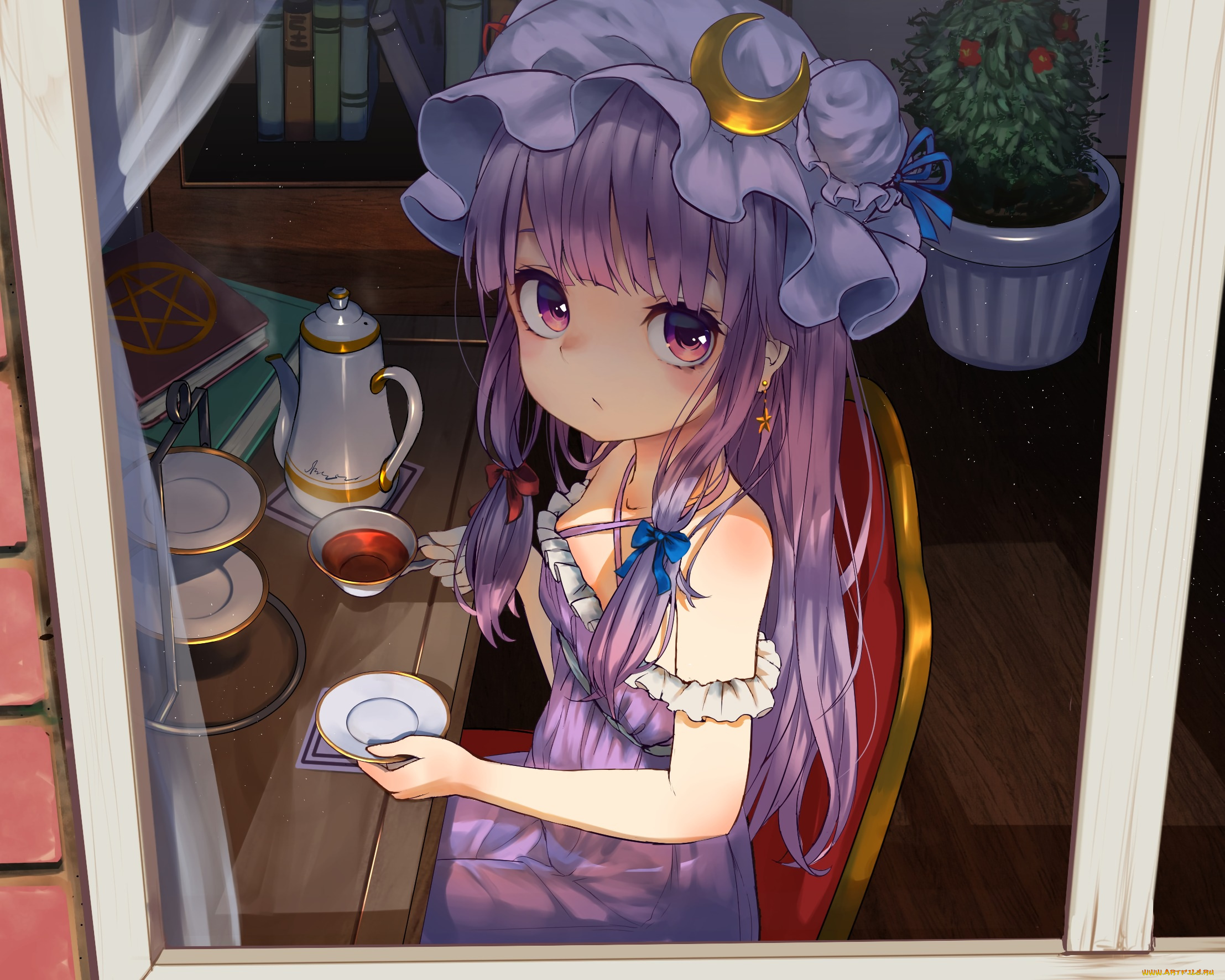 аниме, touhou, patchouli, knowledge