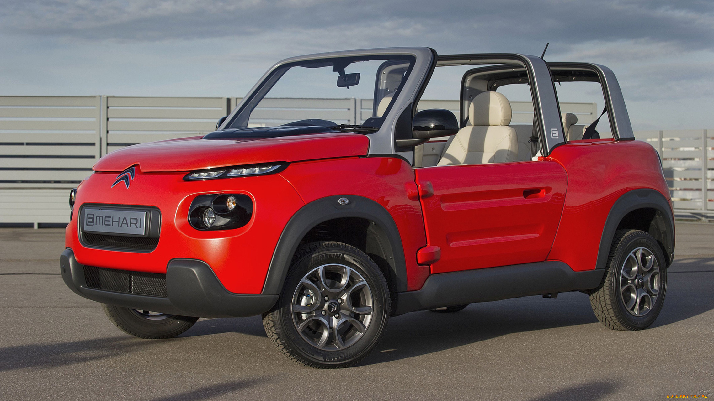 citroen, e-mehari, red, 2017, автомобили, citroen, ds, e-mehari, red, 2017