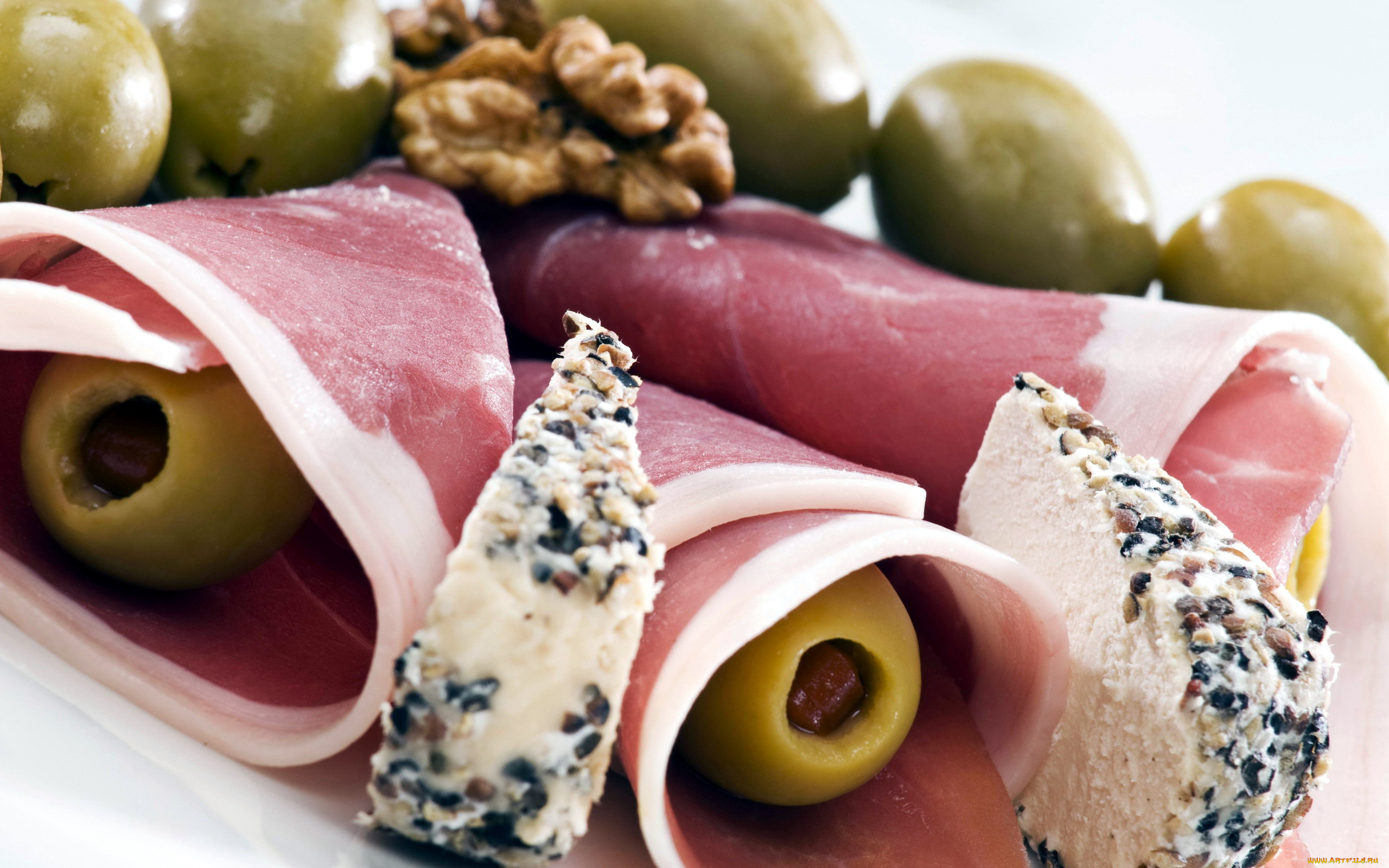 еда, салаты, , закуски, оливки, ветчина, сыр, закуска