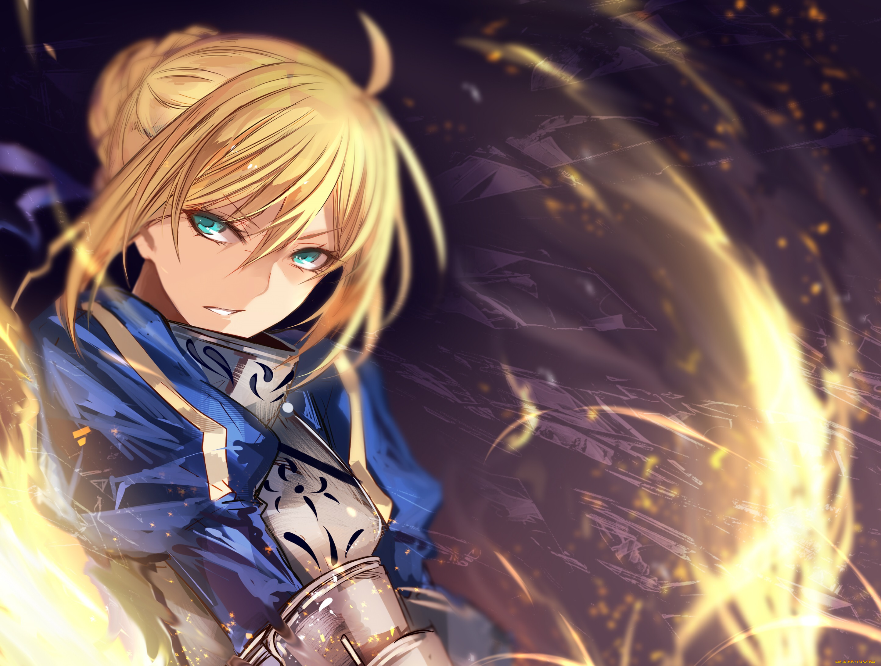 аниме, fate, stay, night, saber