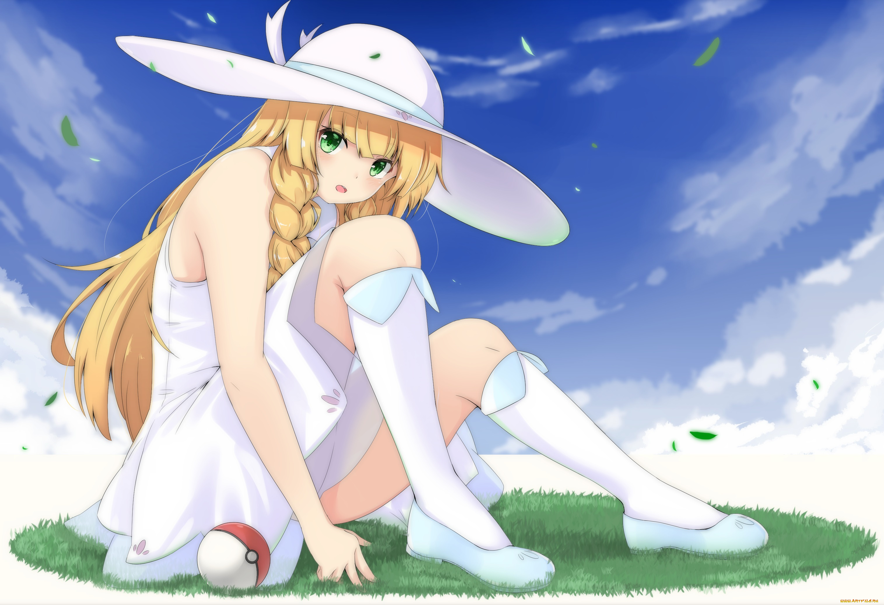 аниме, pokemon, lillie