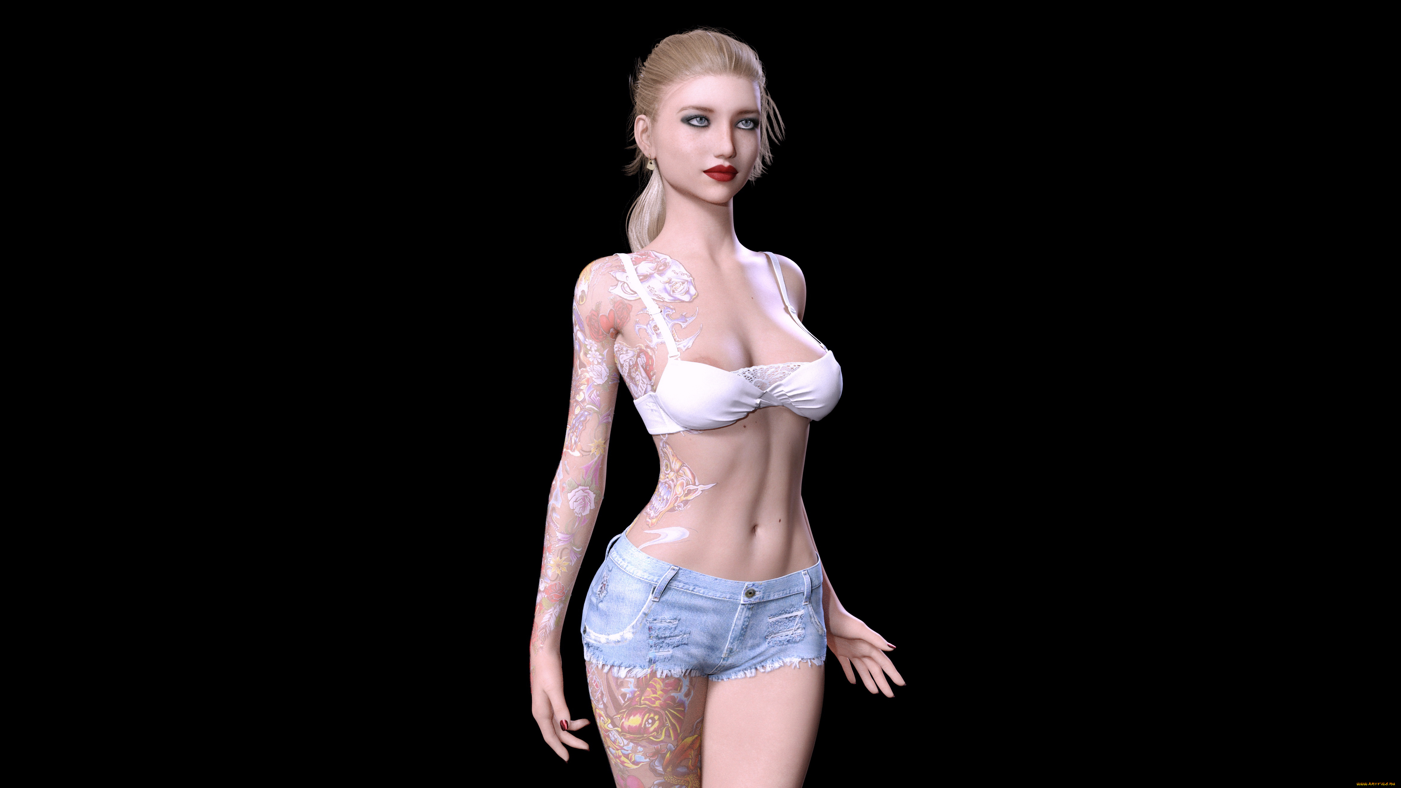 3д, графика, люди, , people, девушка, взгляд, фон