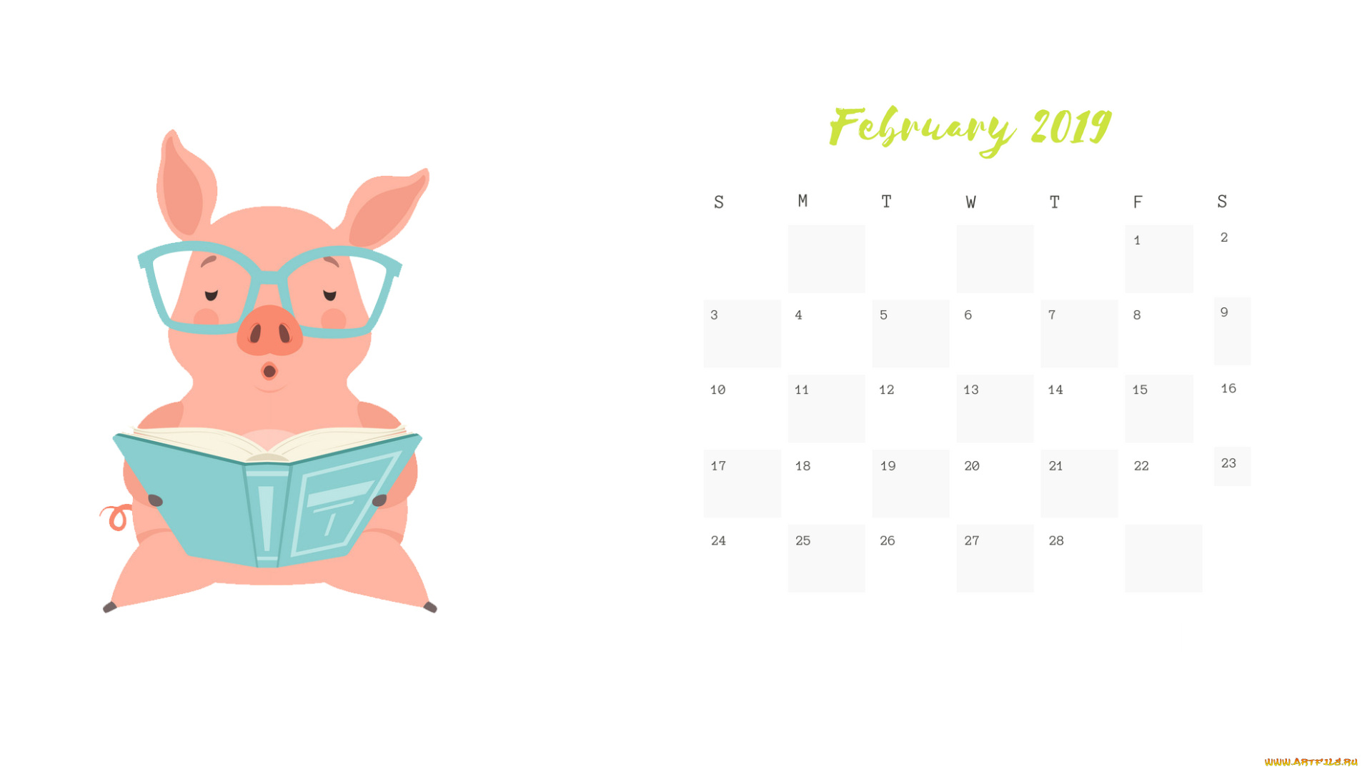 календари, рисованные, , векторная, графика, поросенок, книга, свинья, очки