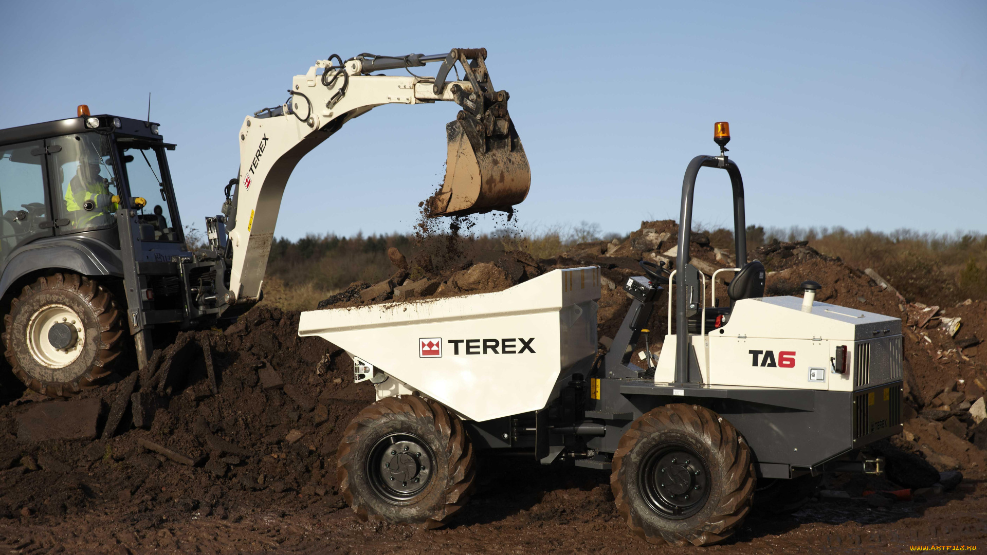 техника, фронтальные, погрузчики, terex