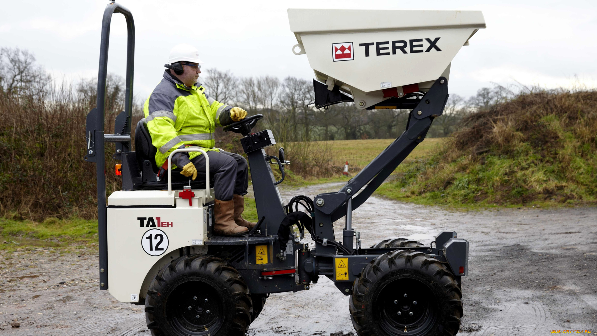 техника, фронтальные, погрузчики, terex