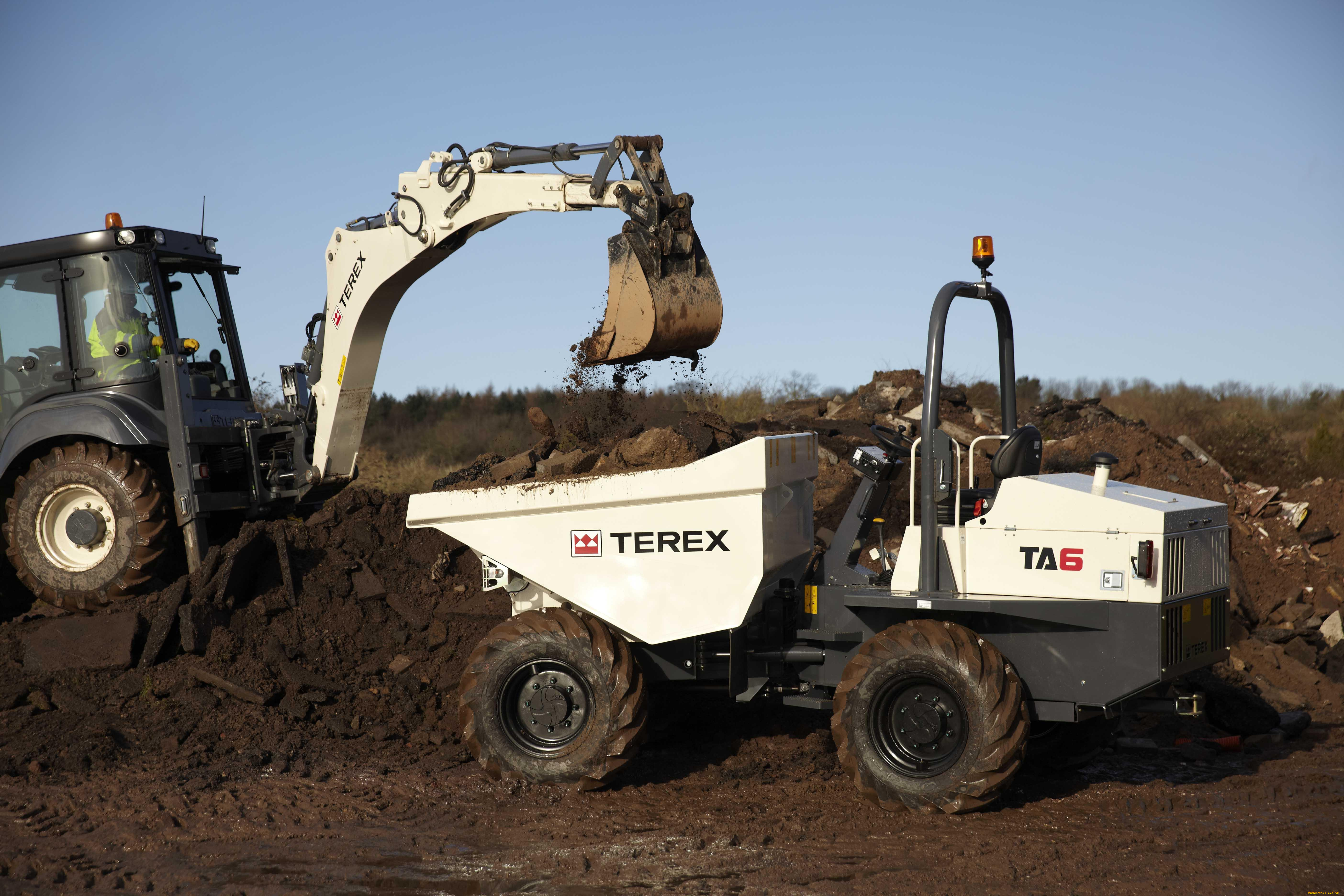 техника, фронтальные, погрузчики, terex