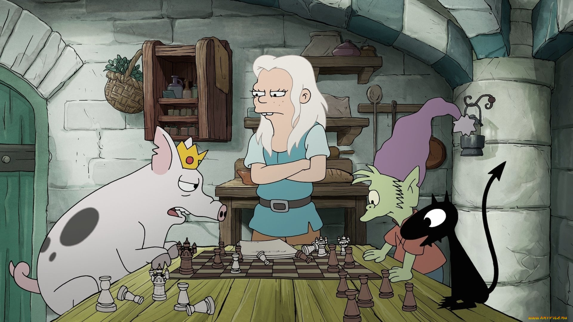 мультфильмы, disenchantment, разочарование, luci, elfo, bean