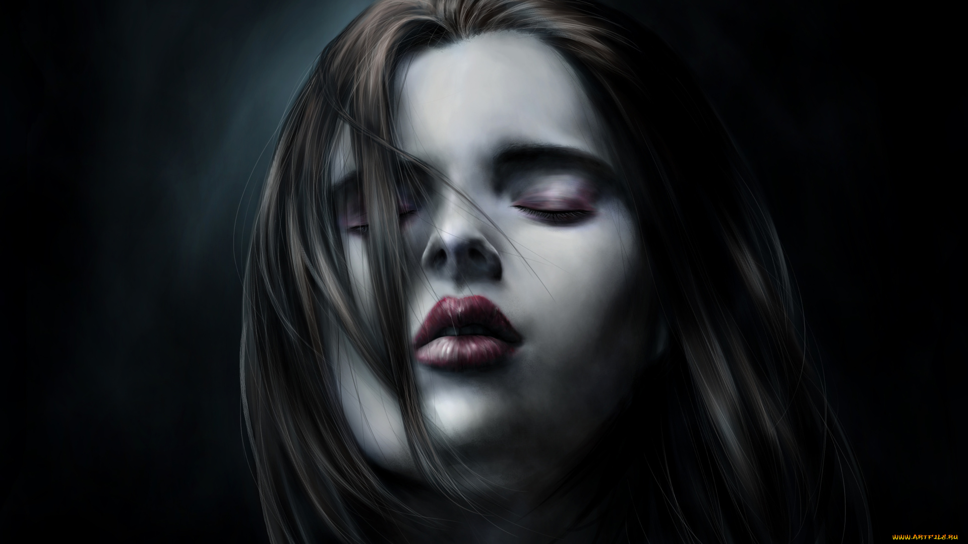 рисованное, люди, фон, девушка