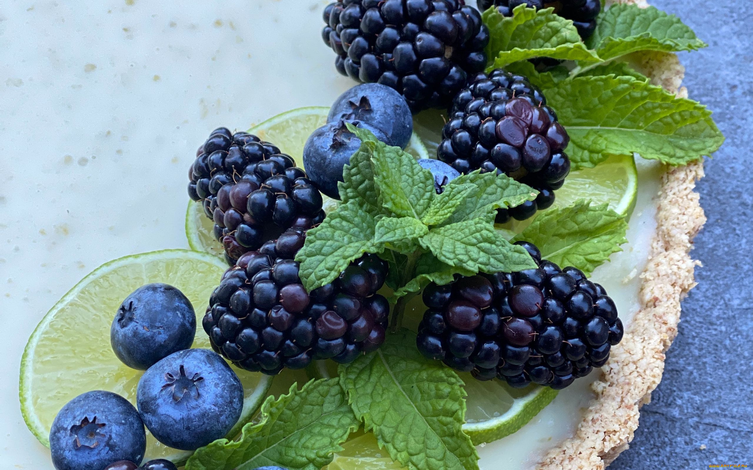 еда, фрукты, , ягоды, мята, черника, ежевика, ягоды