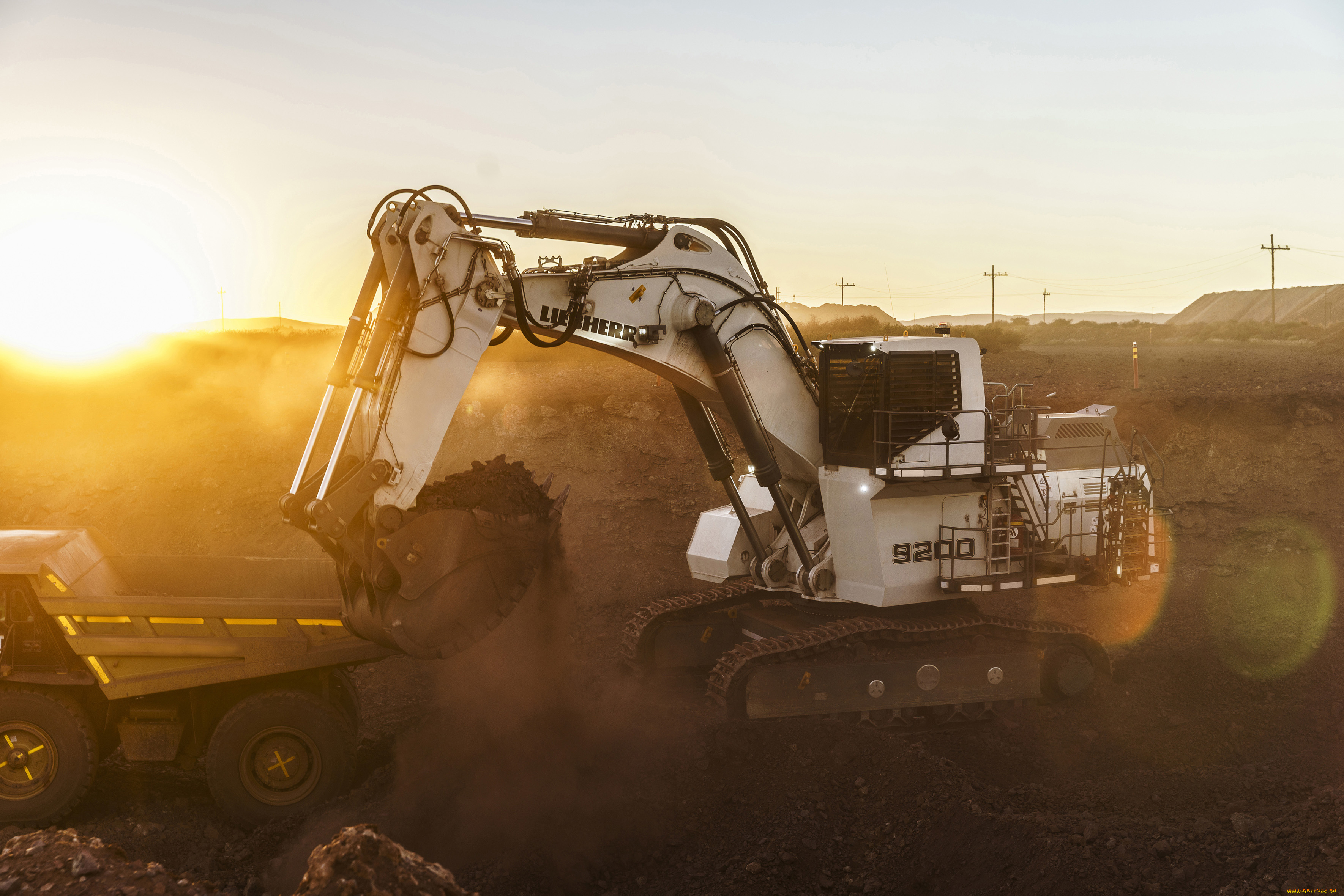 техника, экскаваторы, liebherr