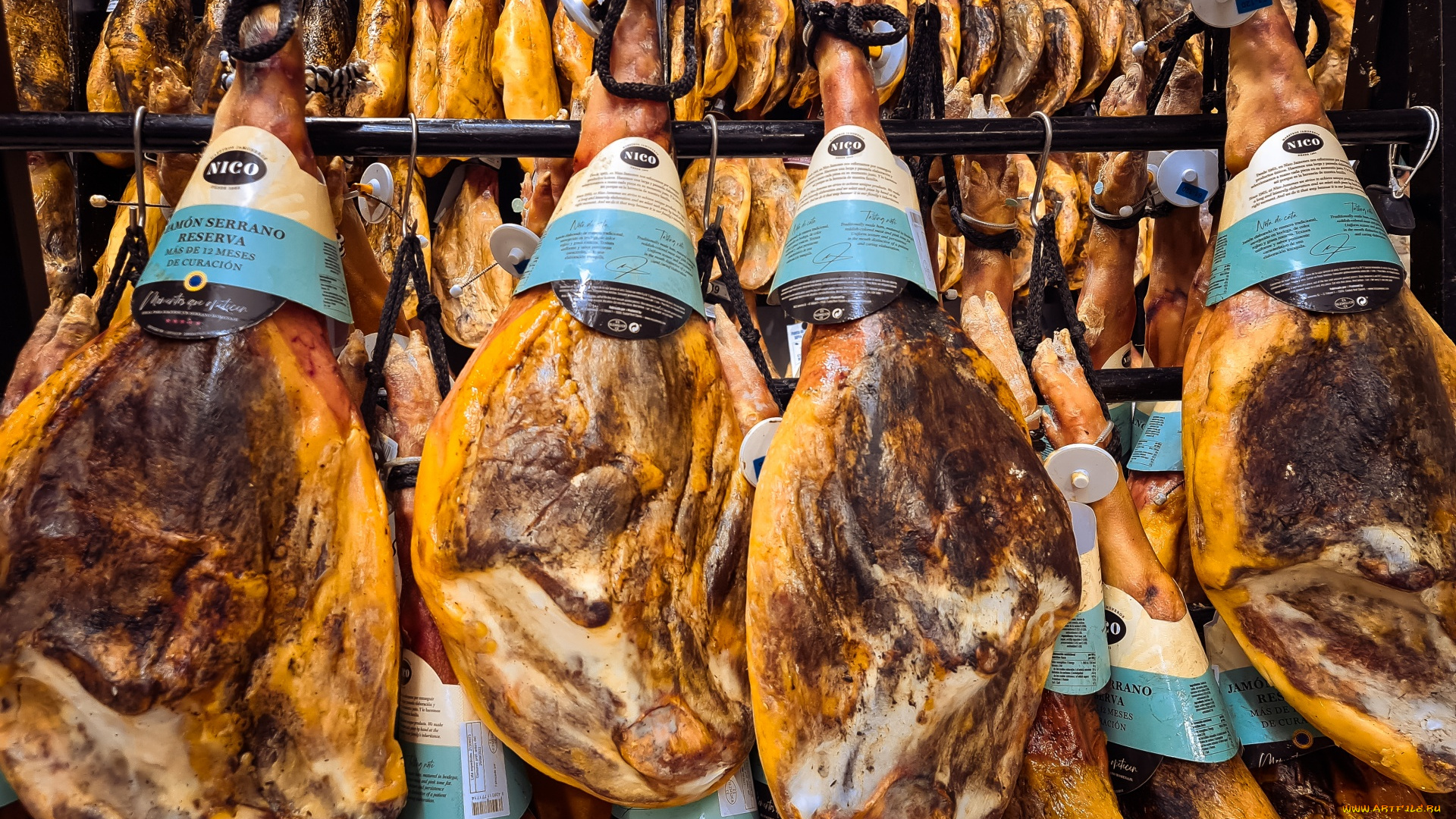 еда, колбасные, изделия, испанская, ветчина, хамон