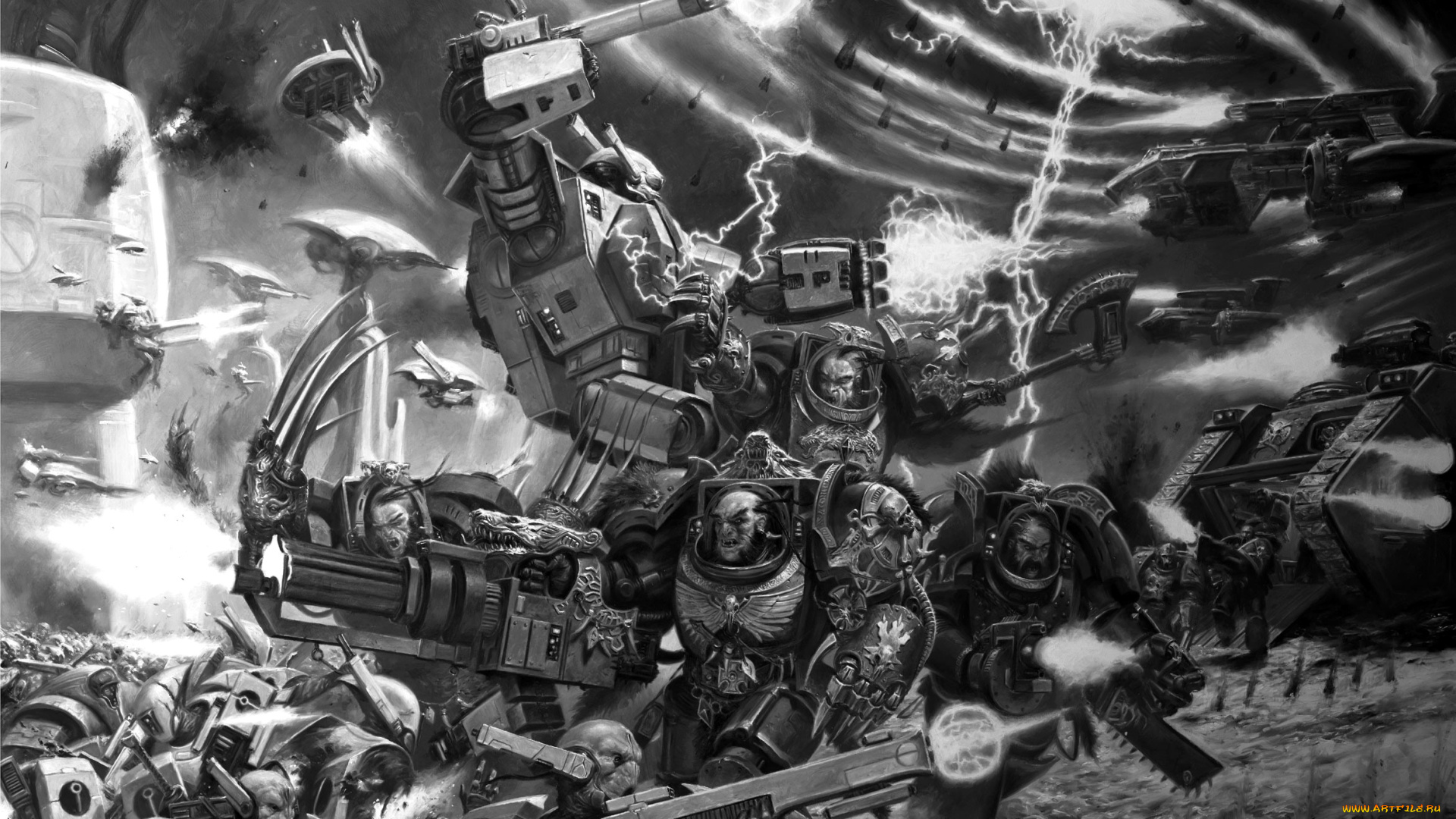 видео, игры, warhammer, 40k, киборги, война