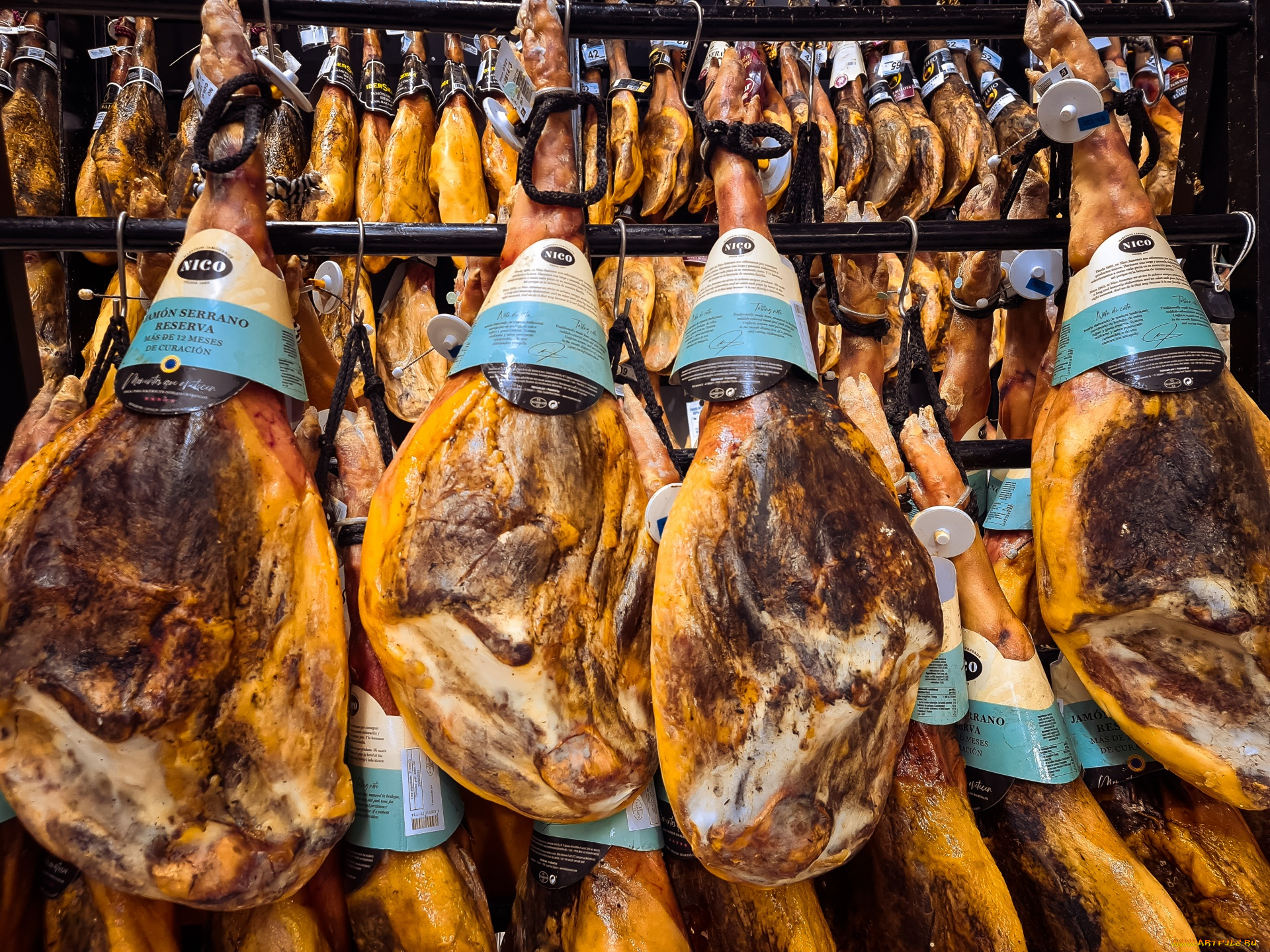 еда, колбасные, изделия, испанская, ветчина, хамон
