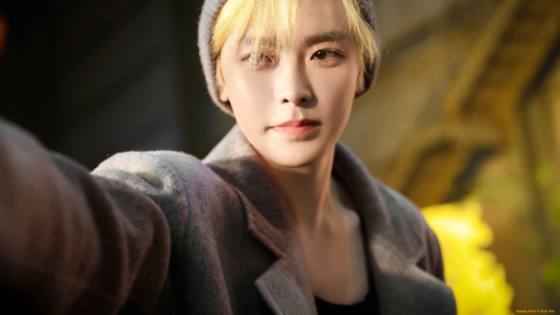 мужчины, hou, ming, hao, актер, шапка, лицо, пальто