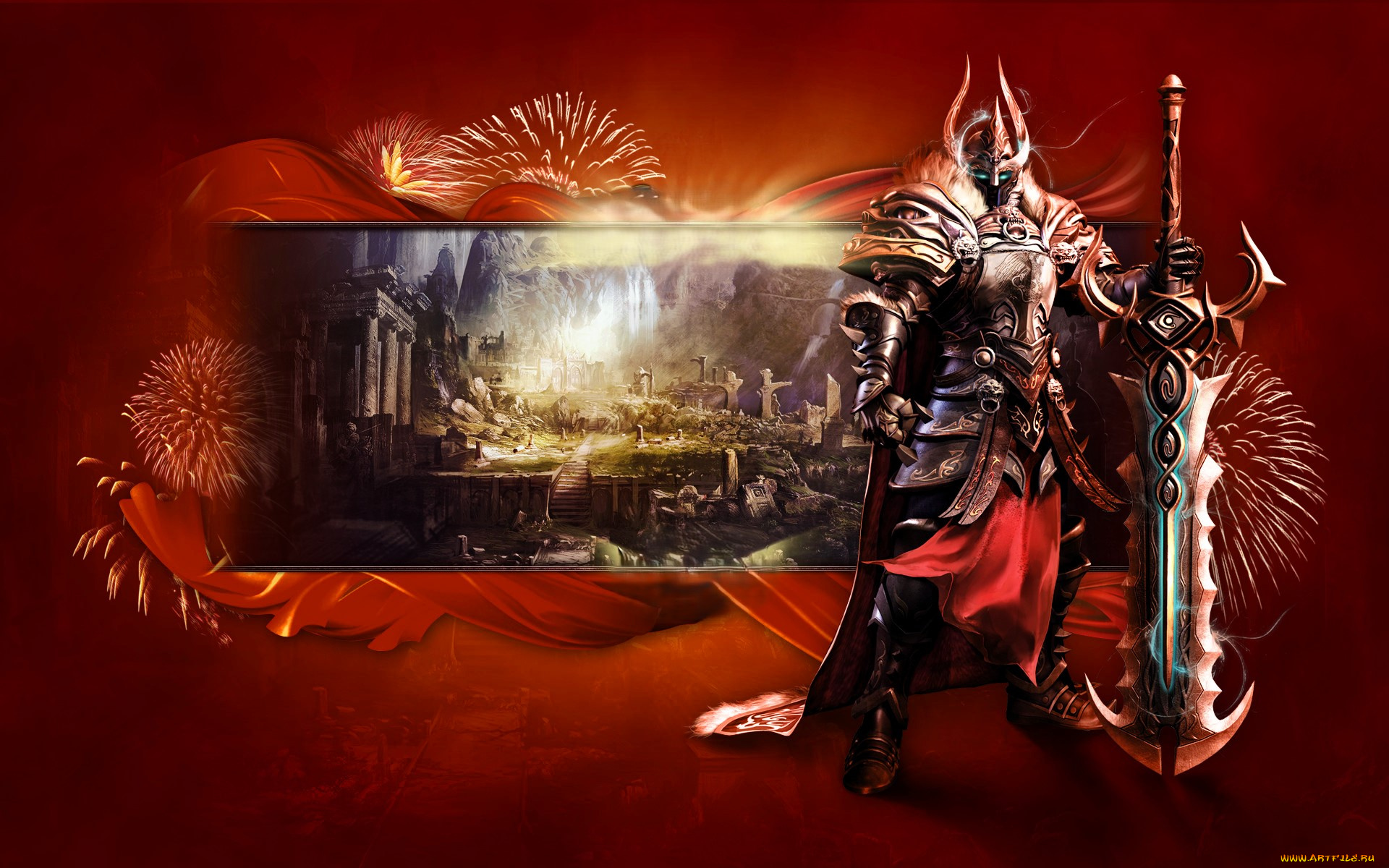 видео, игры, mummy, online, воин, доспех, меч, салют, развалины