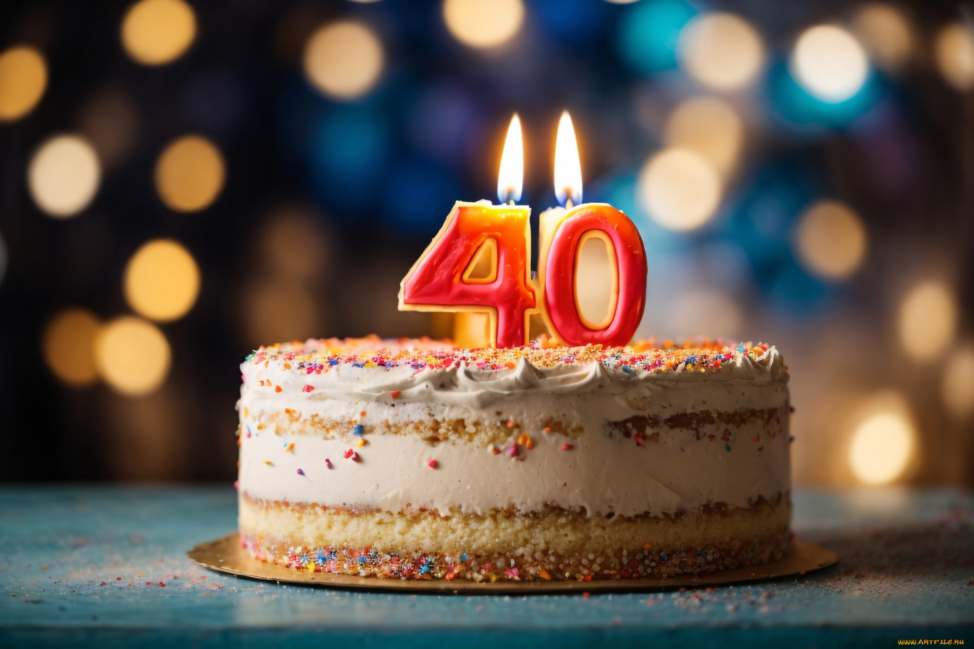 праздничные, день, рождения, торт, свечи, цифра