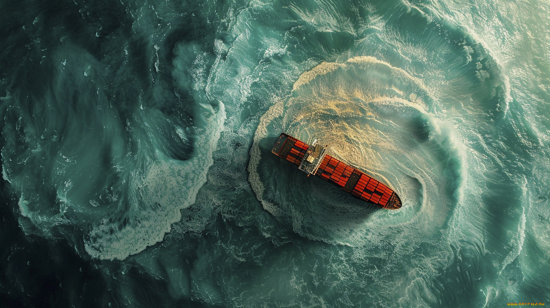 корабли, 3d, нейросеть, шторм, корабль