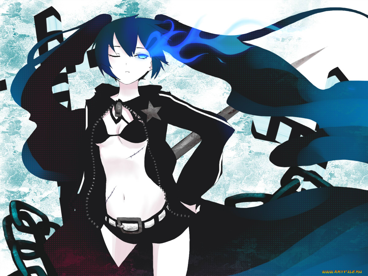 аниме, black, rock, shooter