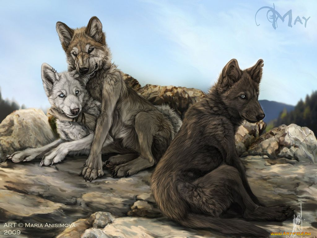 рисованные, животные