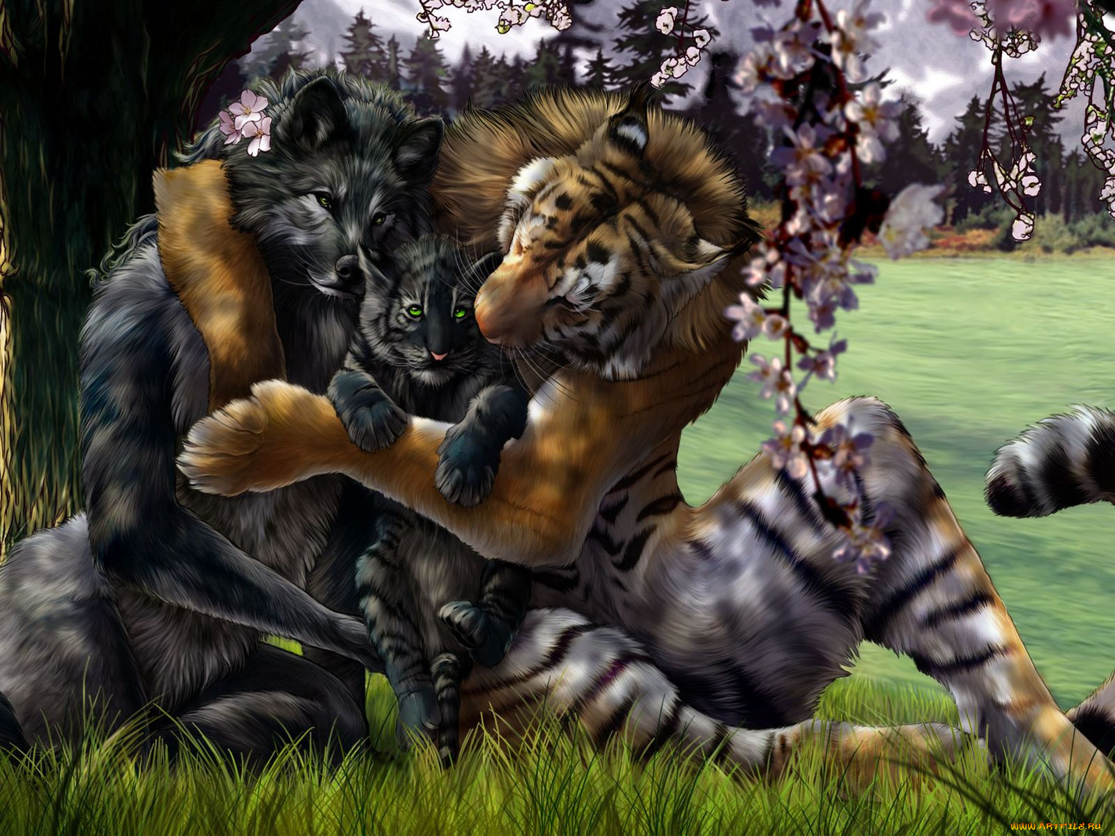 рисованные, животные