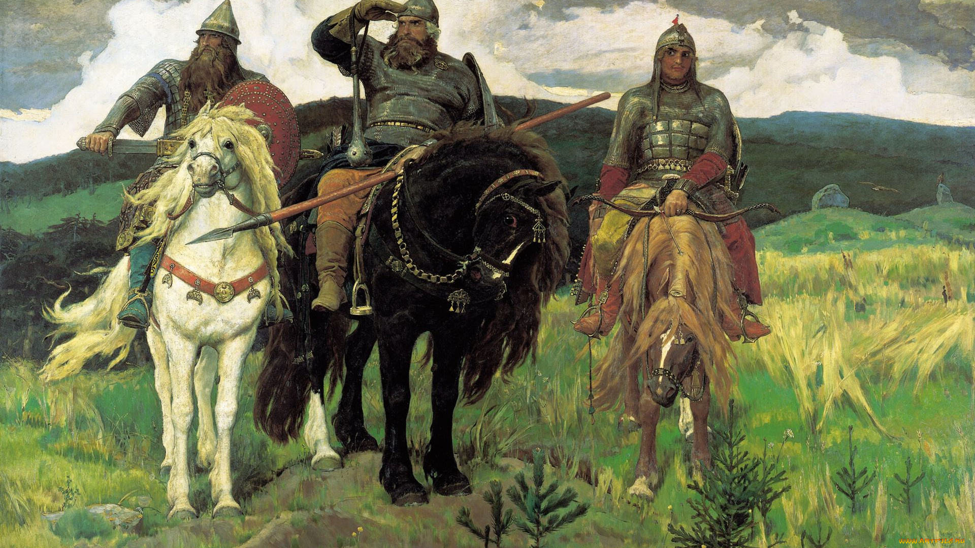 виктор, михайлович, васнецов, «богатыри», рисованные