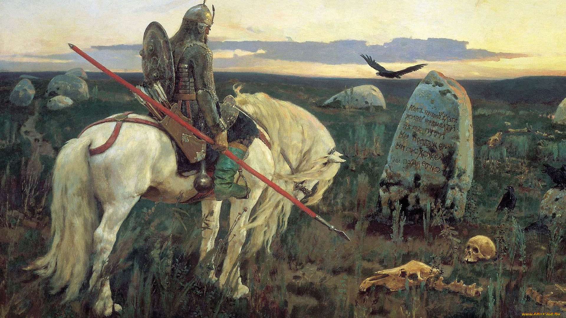 виктор, михайлович, васнецов, «витязь, на, распутье», рисованные, живопись