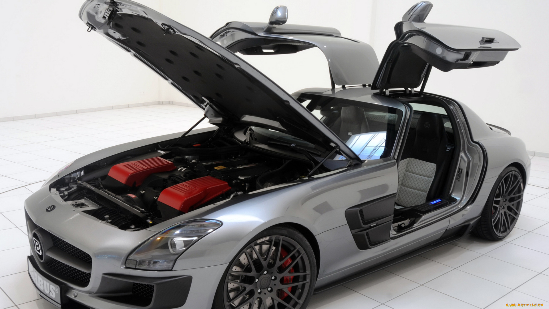 автомобили, brabus, sls, amg, gullwing, doors