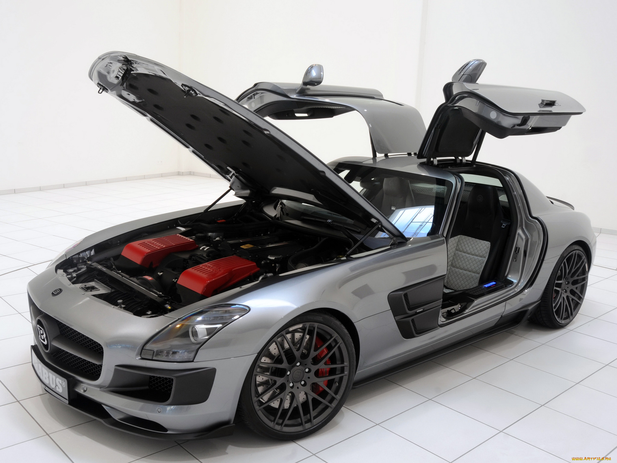 автомобили, brabus, sls, amg, gullwing, doors