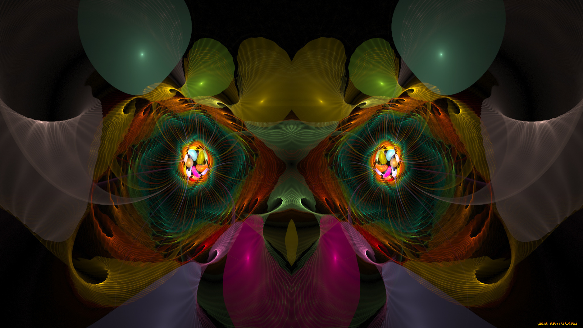 3д, графика, fractal, фракталы, узор, фон, цвета