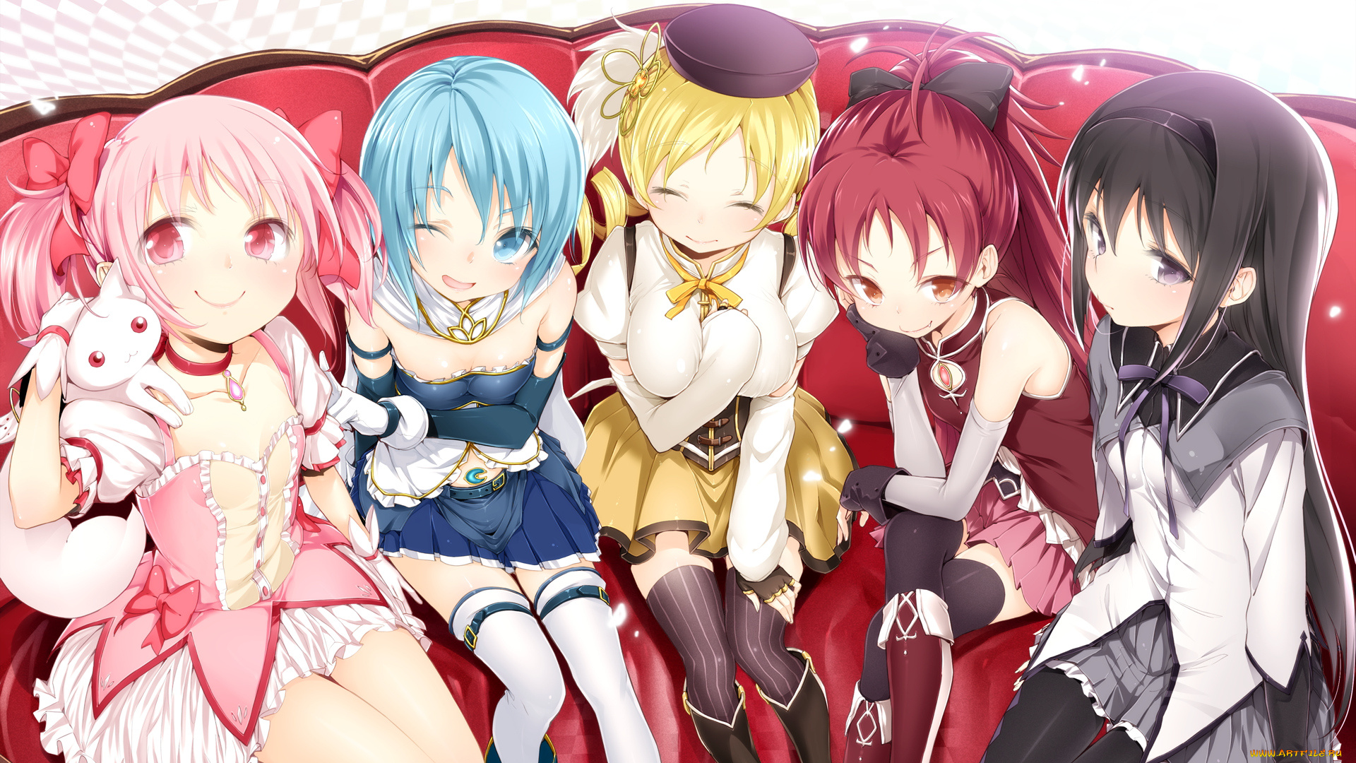 аниме, mahou, shoujo, madoka, magika, девушки
