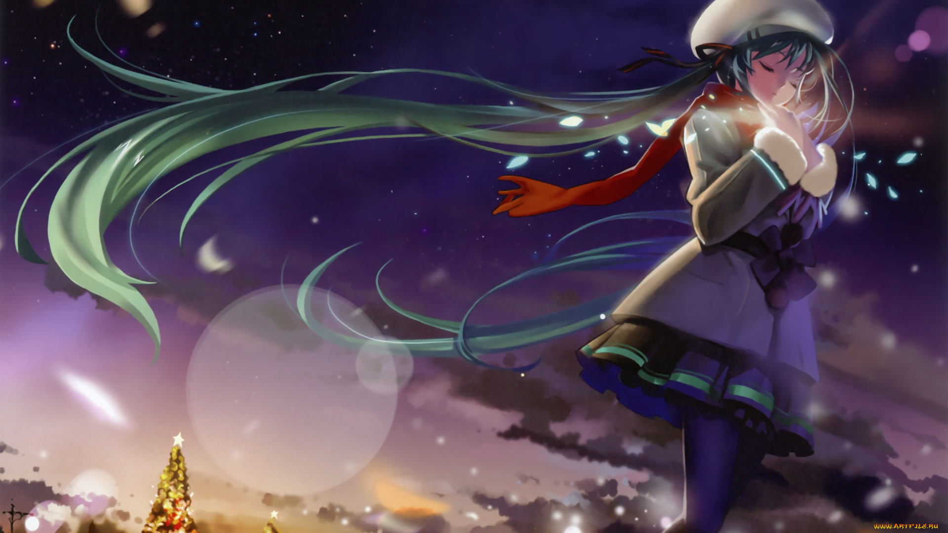 аниме, vocaloid, зима, холод