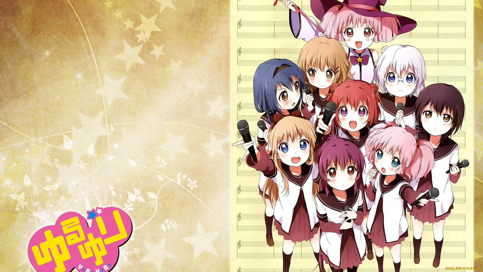 аниме, yuru, yuri, девушки