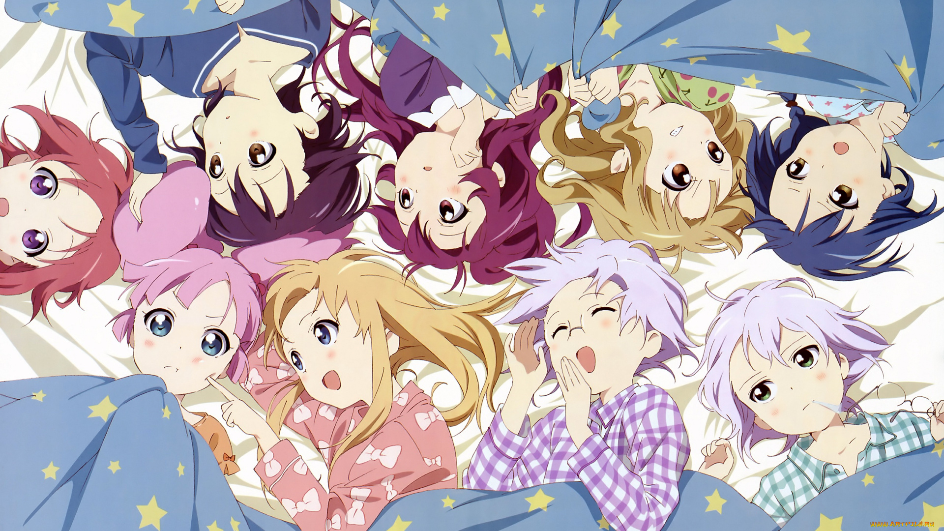 аниме, yuru, yuri, девушки