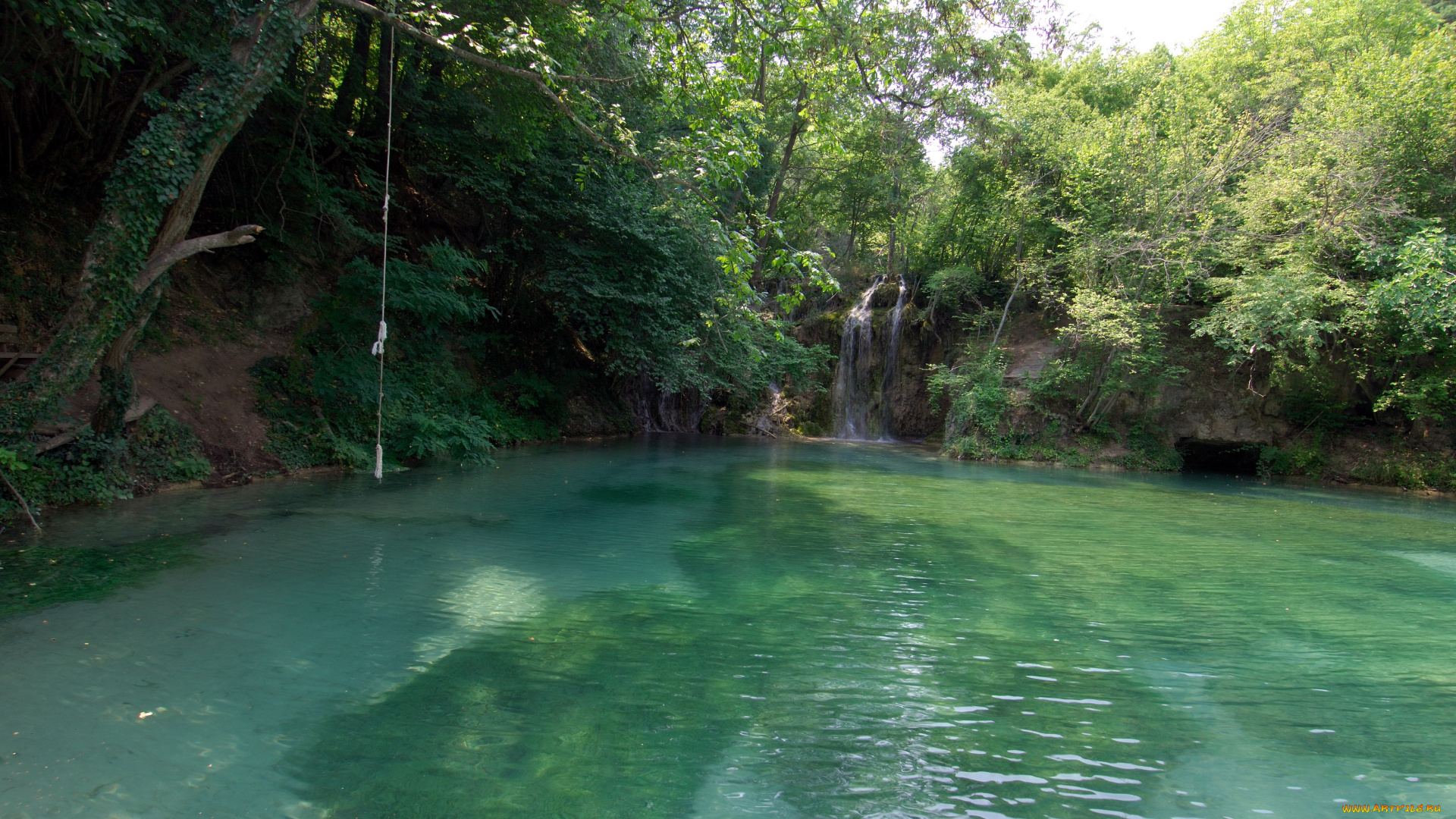 природа, реки, озера, вода, деревья, водопад