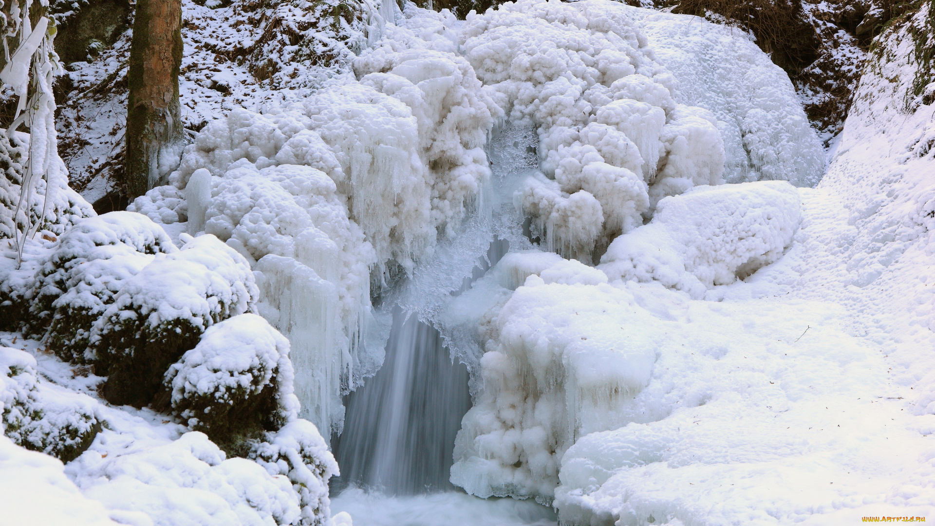 природа, зима, лед, вода