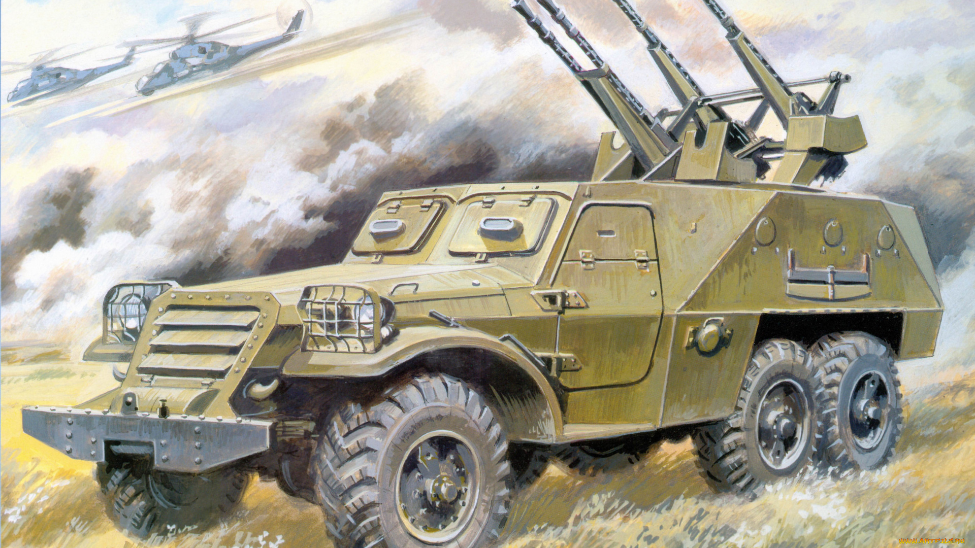 рисованные, армия, бтр