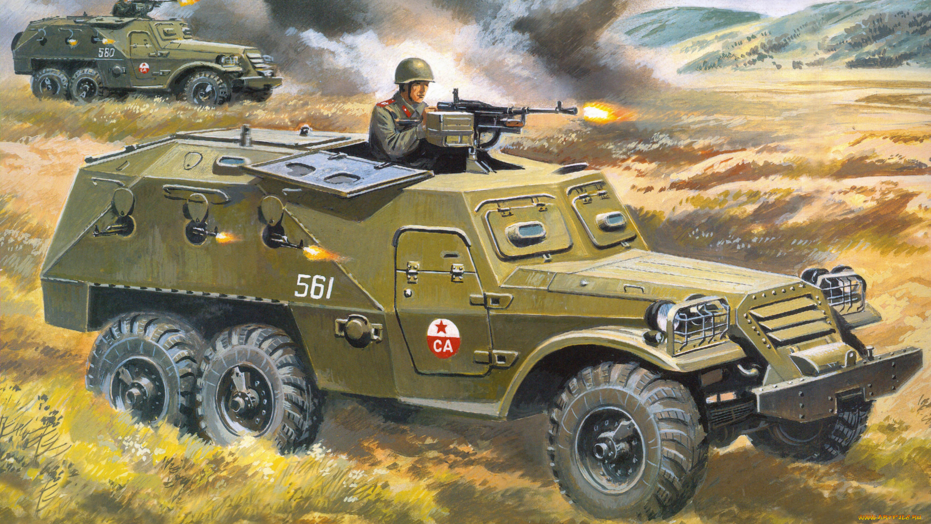 рисованные, армия, бтр