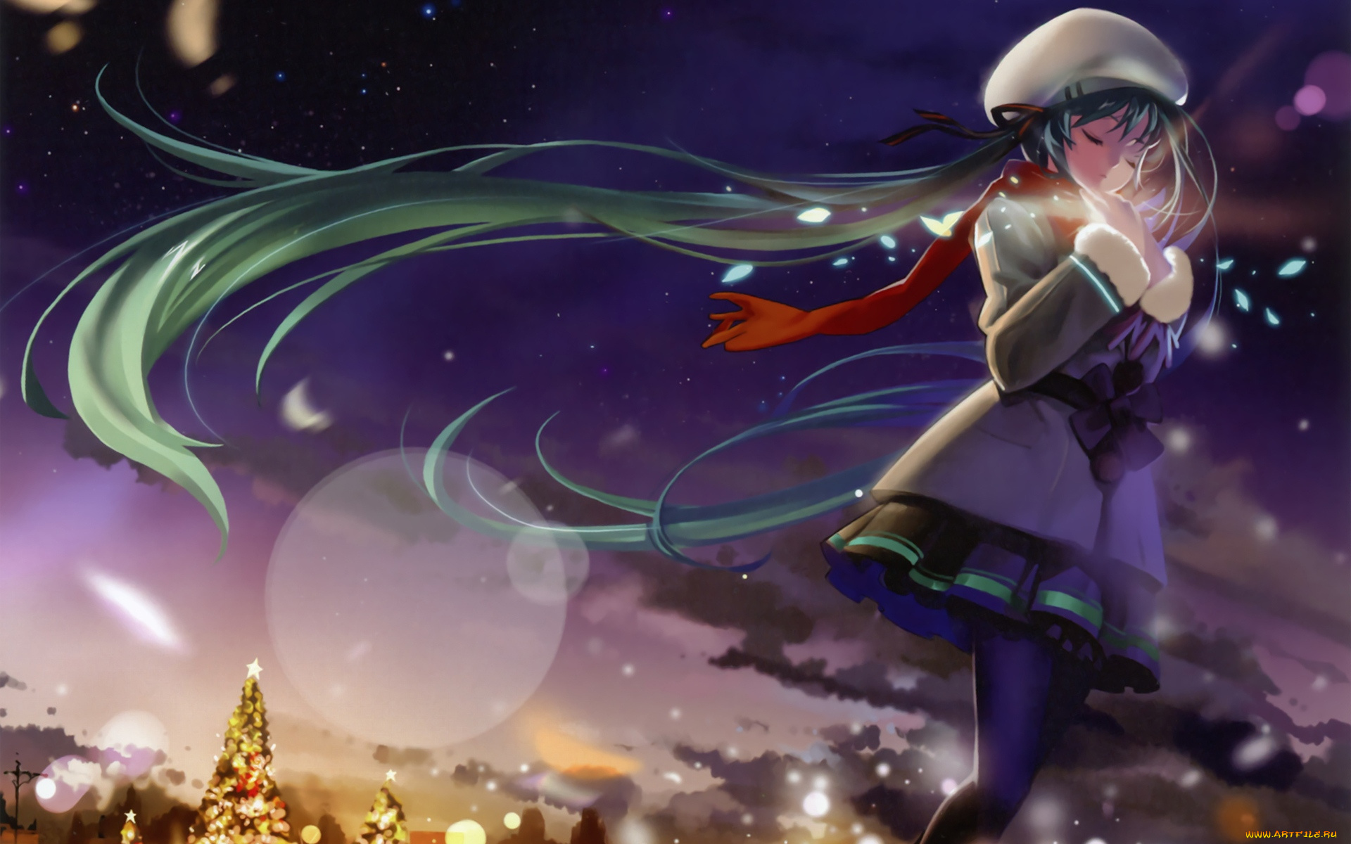 аниме, vocaloid, зима, холод