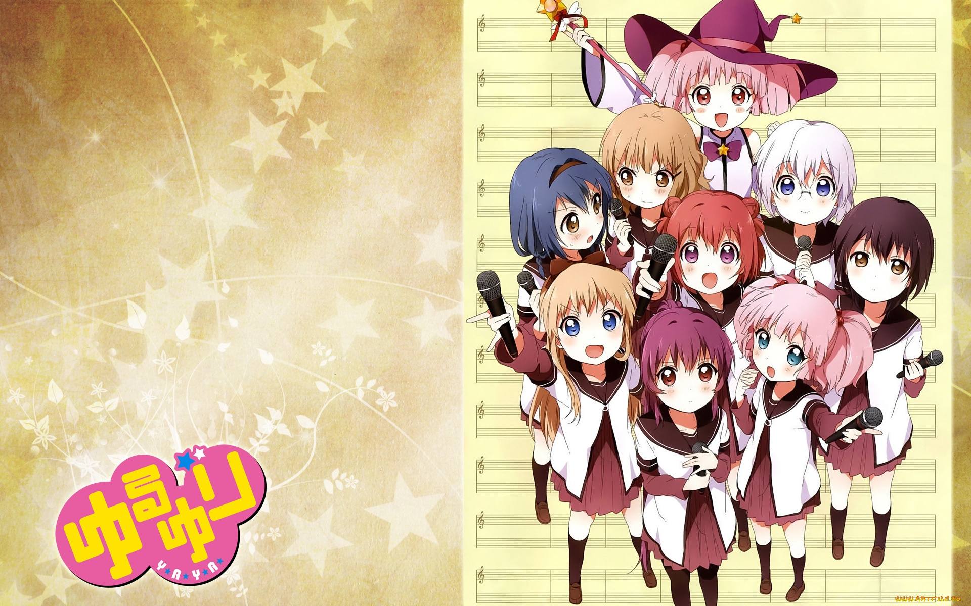 аниме, yuru, yuri, девушки