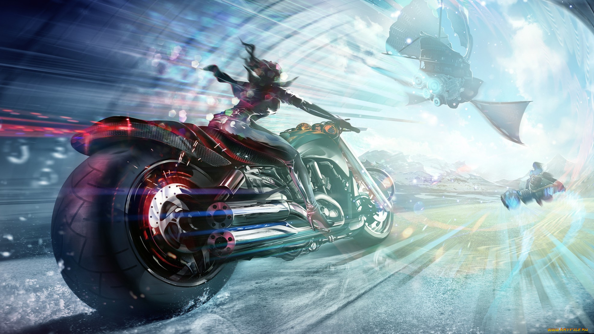 allods, online, видео, игры, летательный, аппарат, аллоды, онлайн, арт, мотоцикл