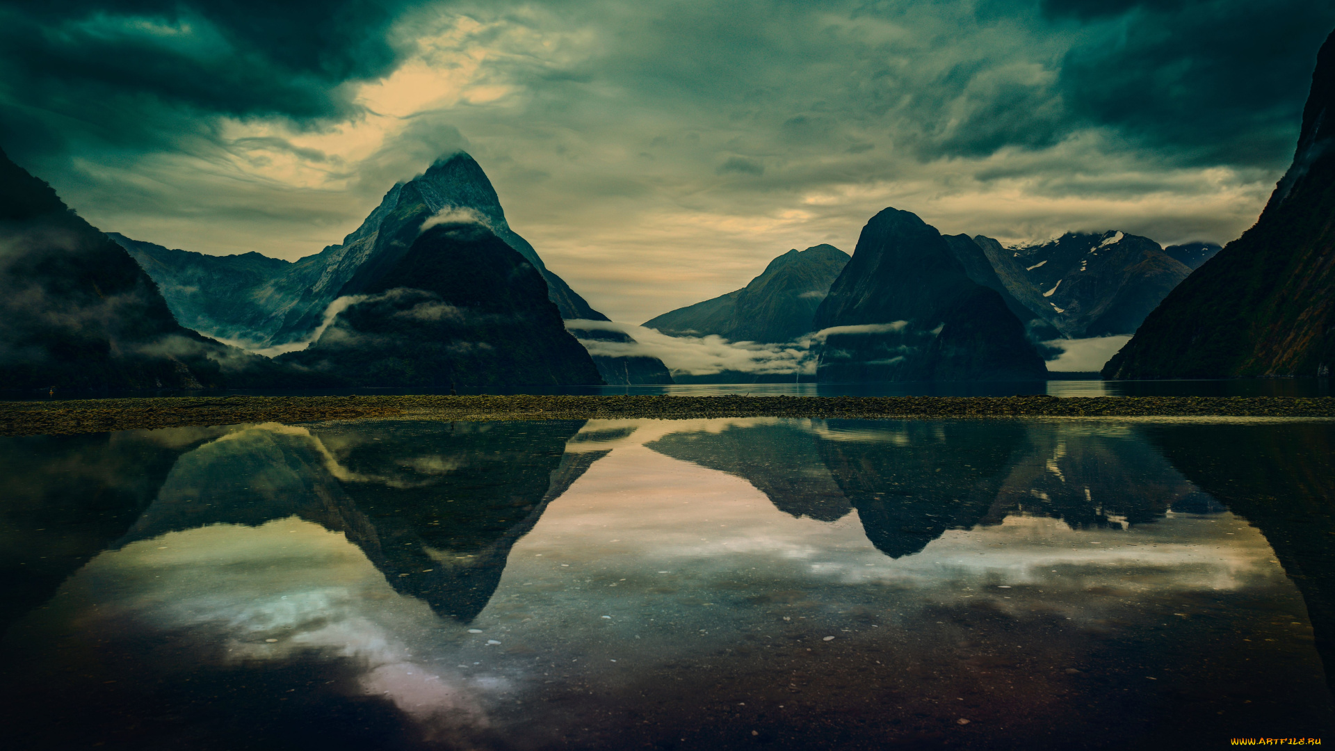 природа, реки, озера, горы, озеро, вода, отражение, облака