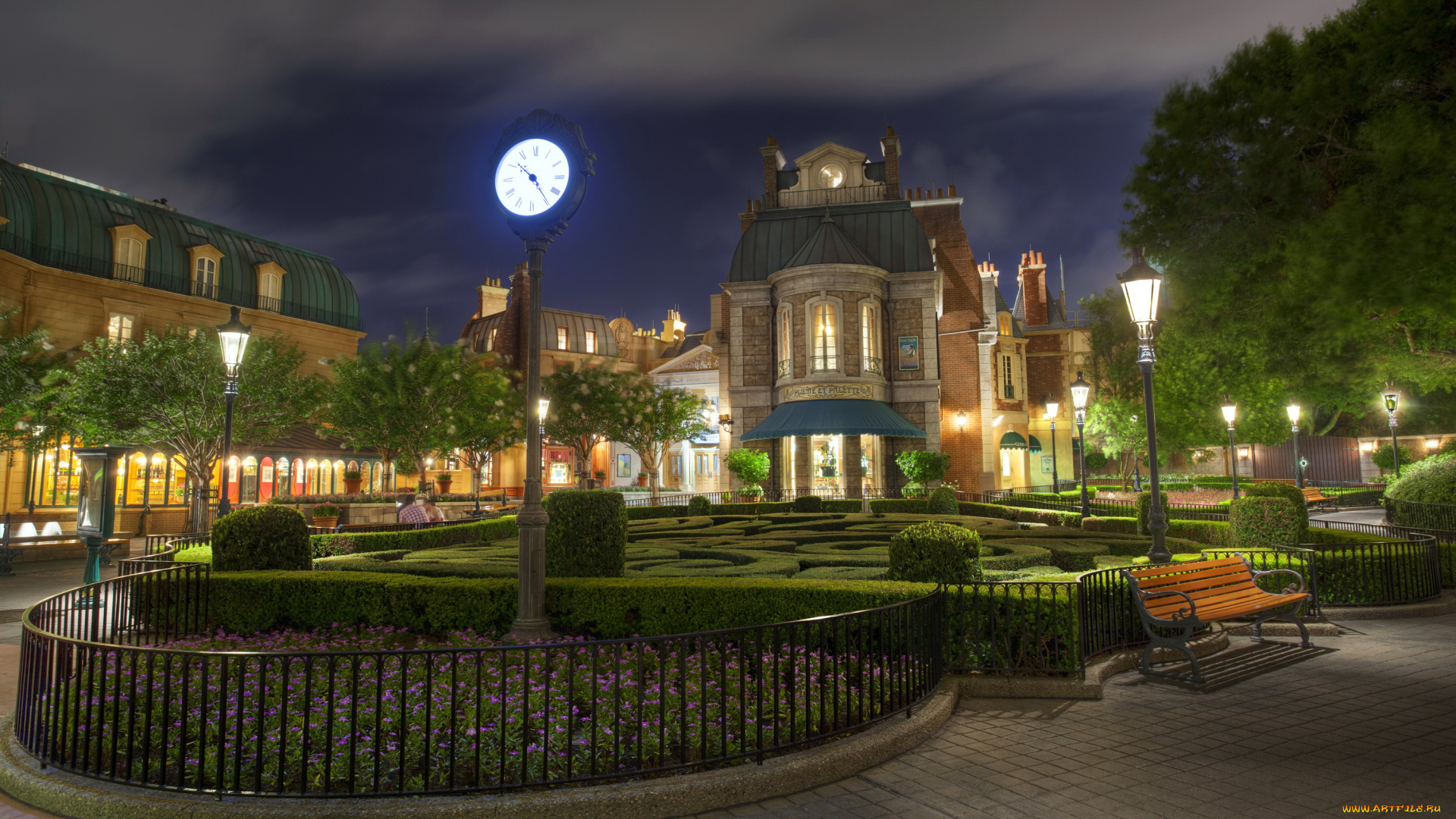 города, диснейленд, анахайм, калифорния, сша, ночь, hdr, дизайн, фонари, парки