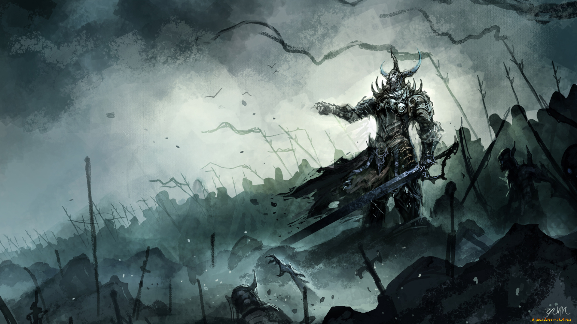 лорд, фэнтези, нежить, скелеты, армия