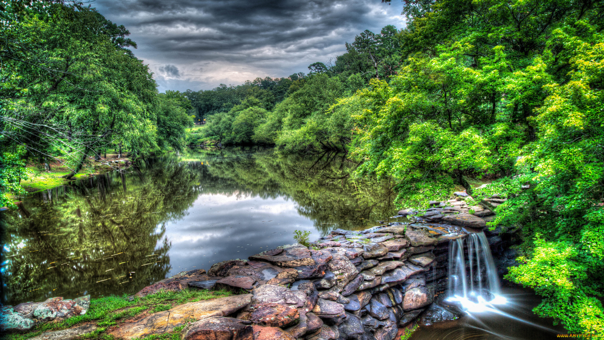 природа, реки, озера, зелень, река, лес, запруда, лето