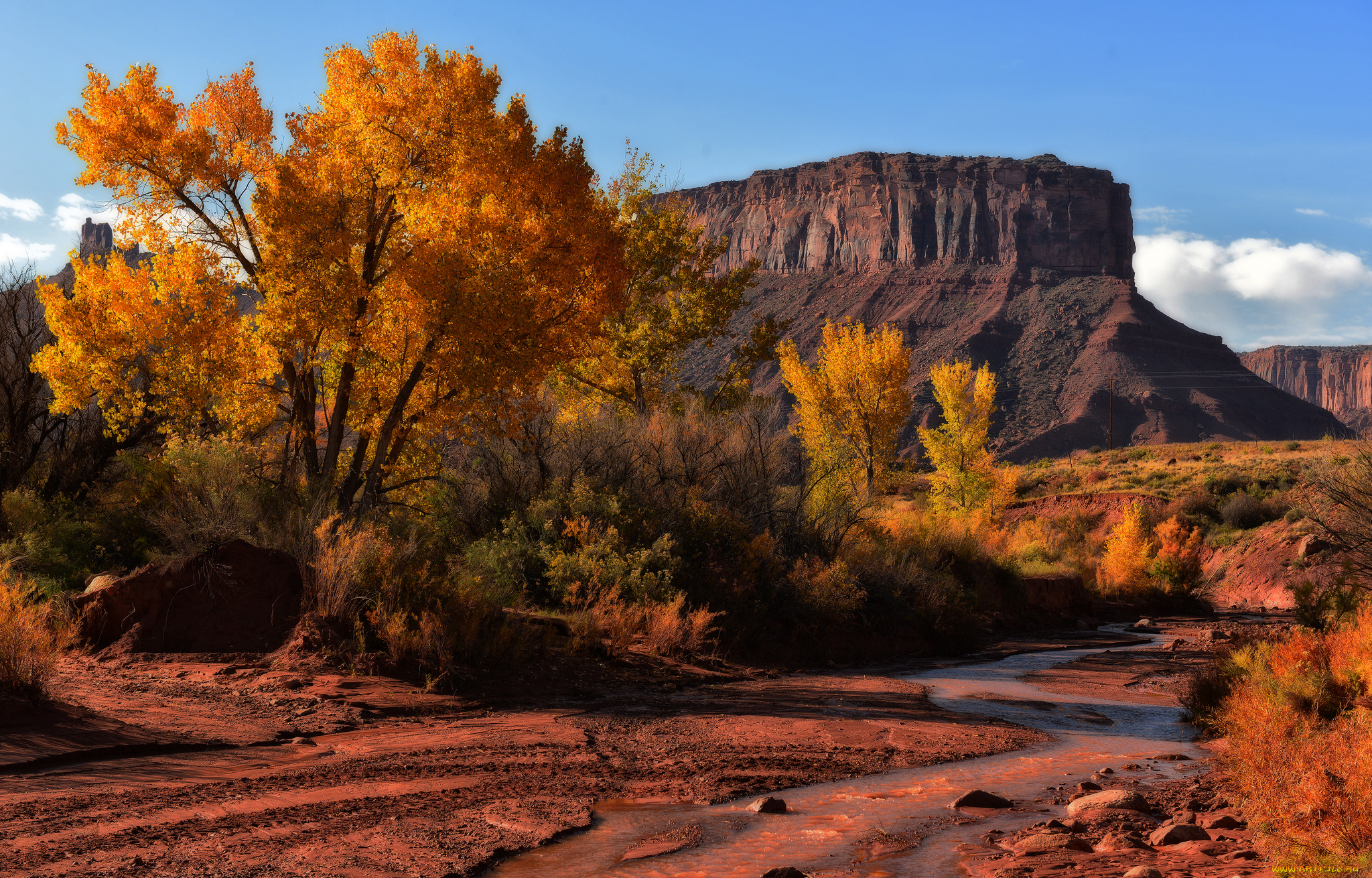 природа, дороги, дорога, осень, деревья, скалы, распутица